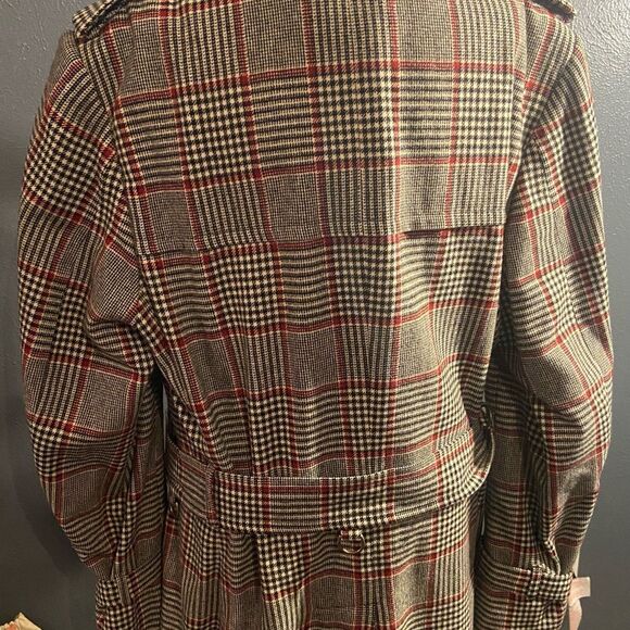 Aquascrutum Vintage Plaid Trench Coat with Belt - Picture 4 of 16